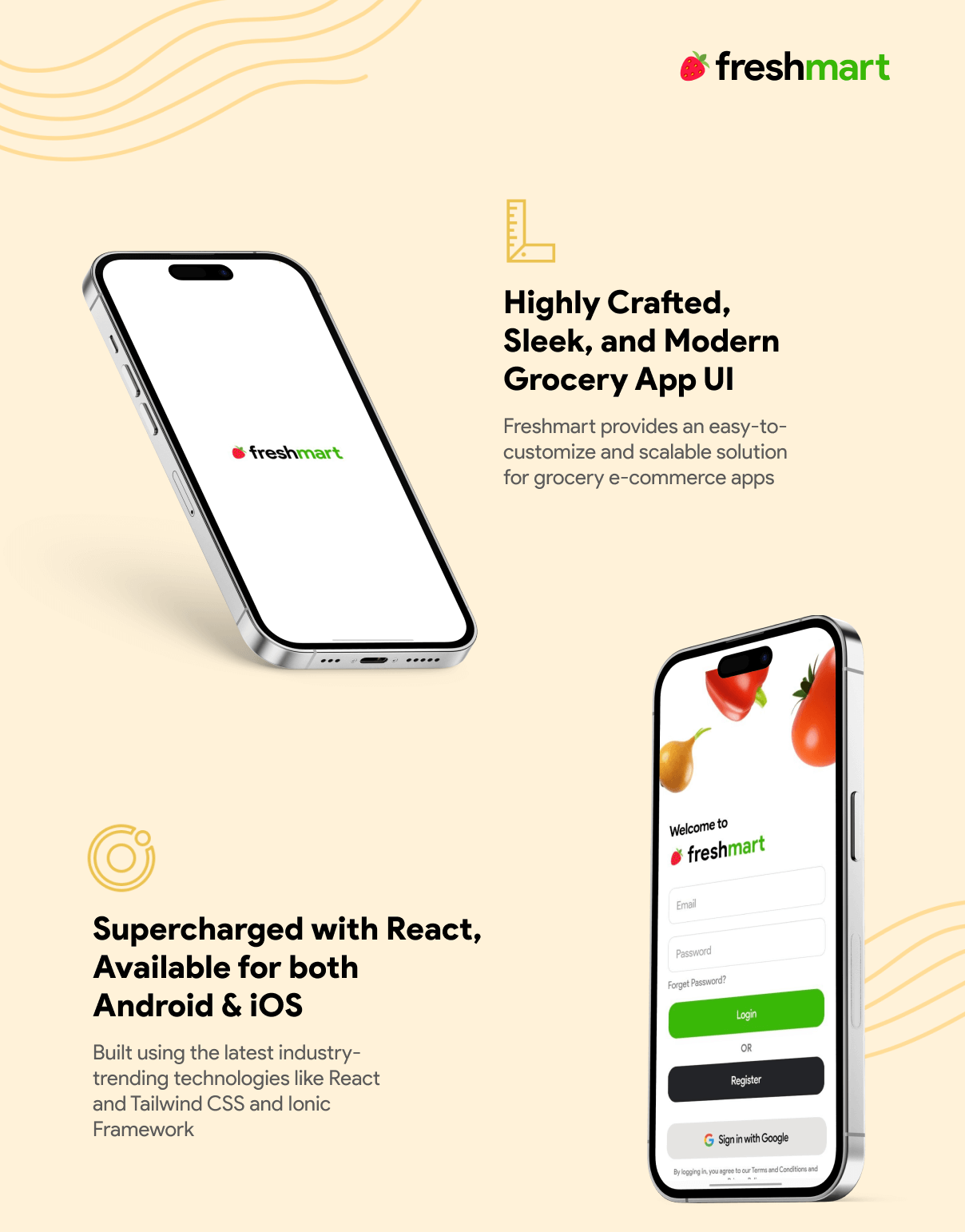 Freshmart Ecommerce Grocery Android & iOS App Template | Ionic React UI Kit