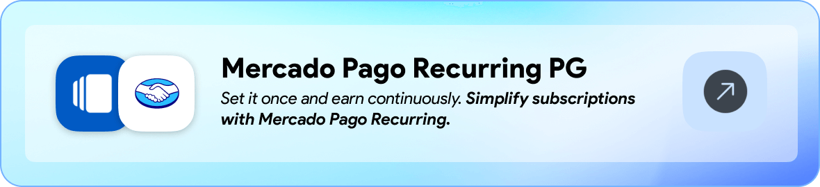 Mercado Pago recurring payment gateway addon plugin for gobiz vcard saas