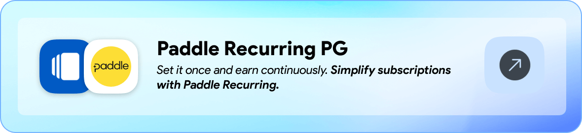 Paddle recurring payment gateway addon plugin for gobiz vcard saas