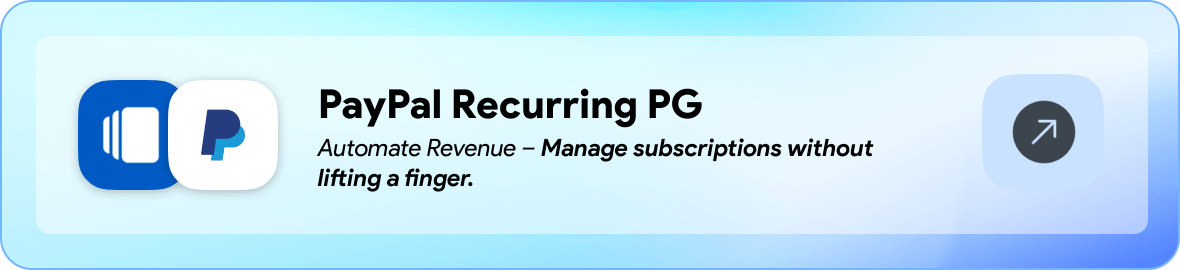 Paypal Recurring Payment Gateway addon plugin for gobiz vcard saas