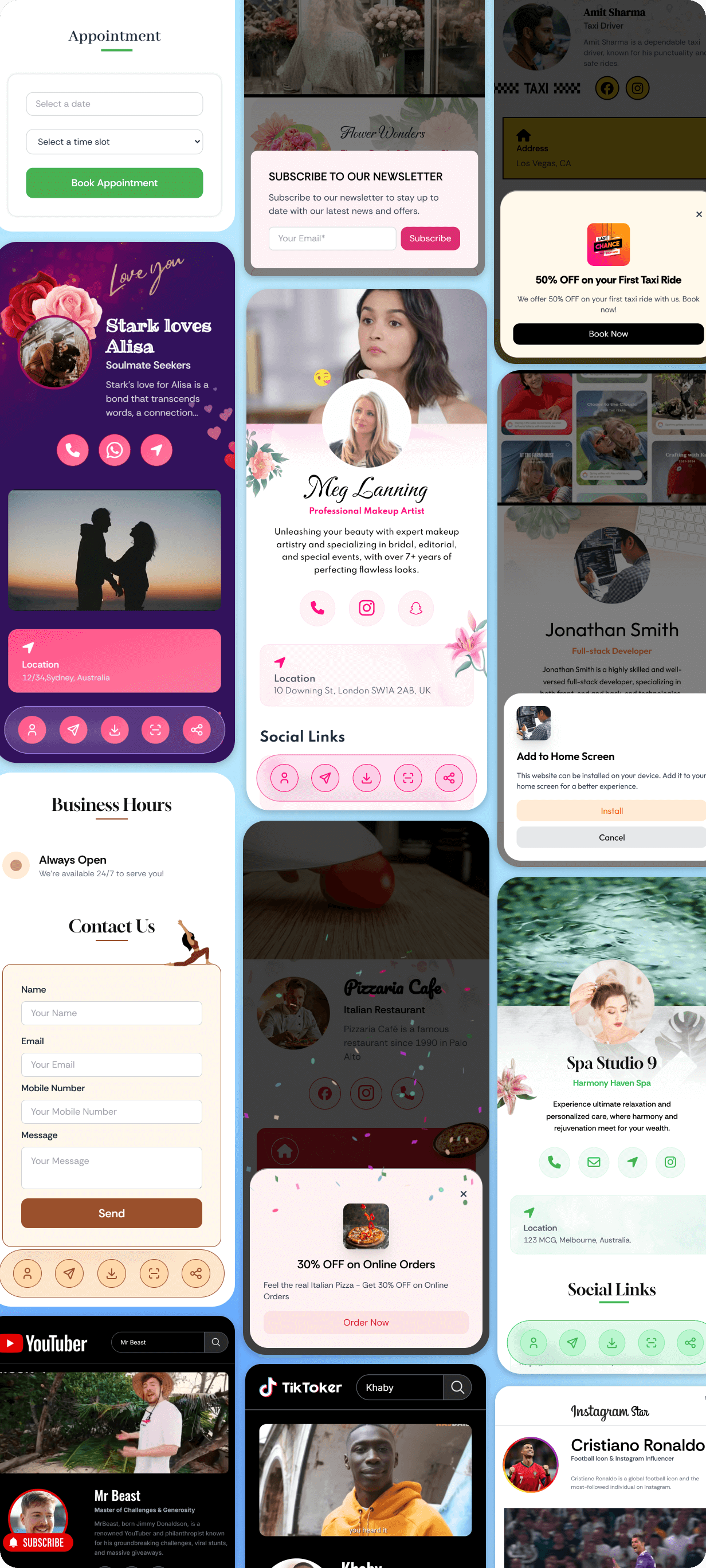 gobiz vcard templates