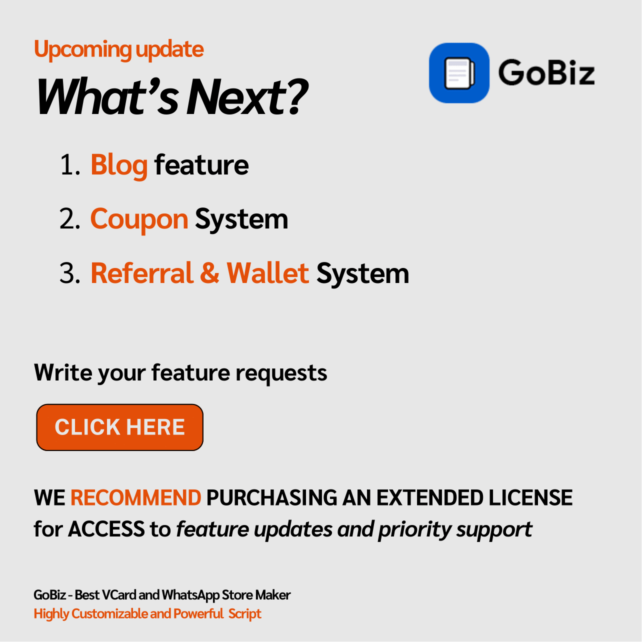 GoBiz - Digital Business Card + WhatsApp Store Maker | SaaS Product | Laravel | VCard Maker | SAAS Script