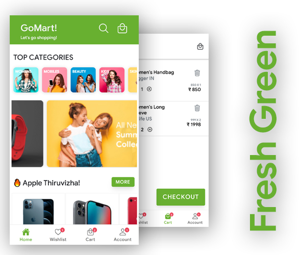 GoMart Ecommerce Android App + Ecommerce iOS App Template | Ecommerce App | IONIC 5 | Angular 10