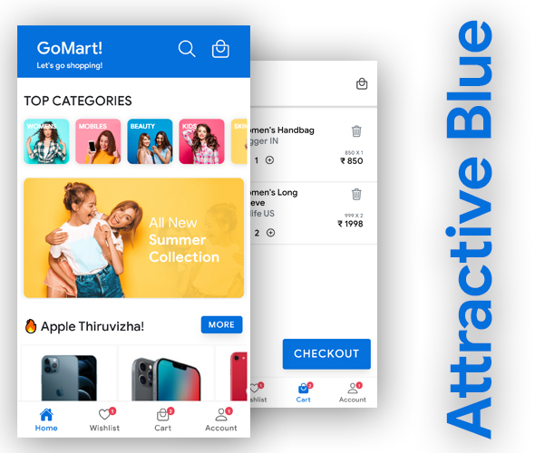 GoMart Ecommerce Android App + Ecommerce iOS App Template | Ecommerce App | IONIC 5 | Angular 10