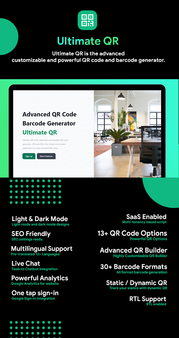 Ultimate QR - Advanced QR Code + Barcode Builder | SAAS | QR Builder | Barcode Maker